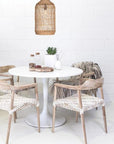 Rhimpee Timber and Leather Armchair White - KULALA Living