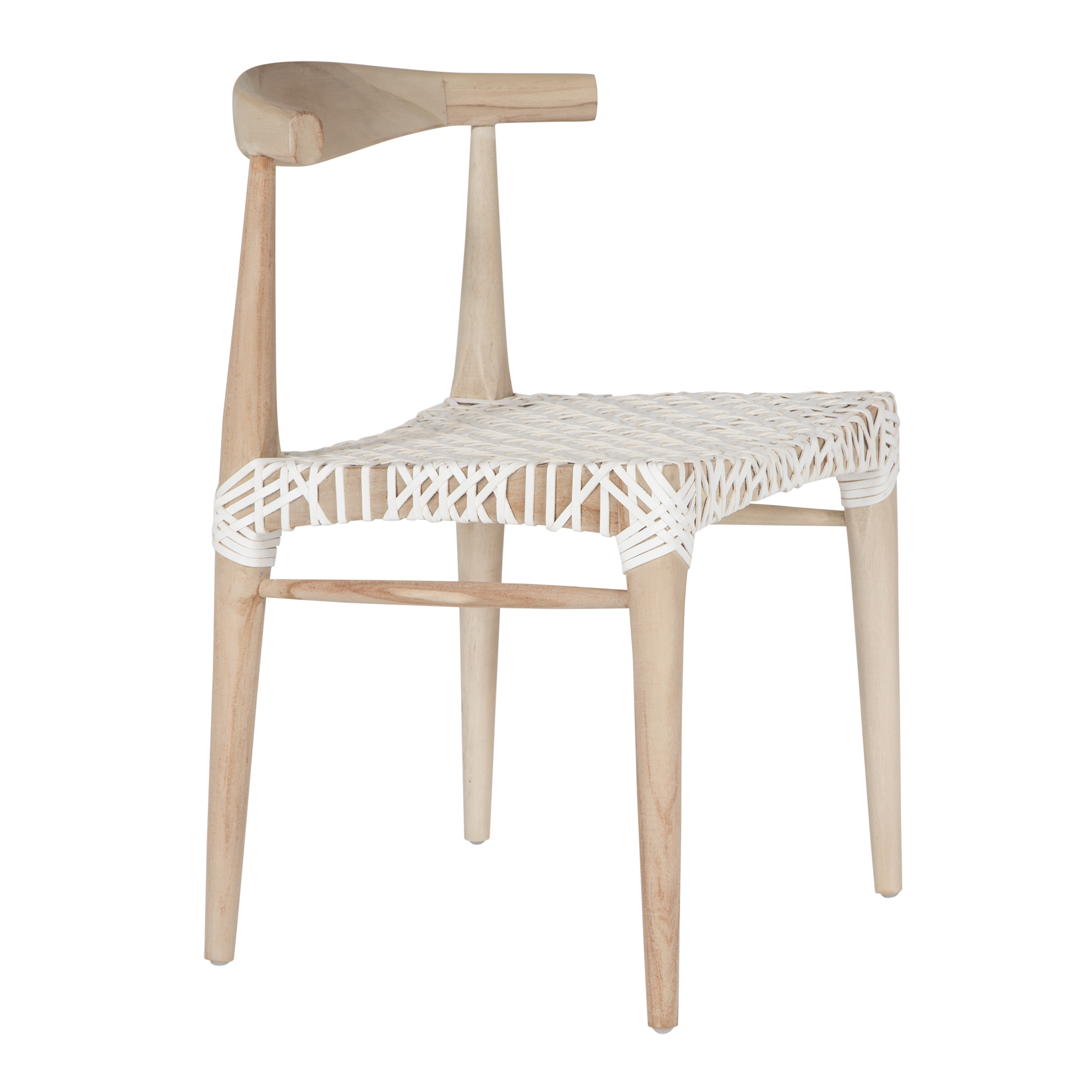 Rhimpee Timber and Leather Dining Chair White - KULALA Living