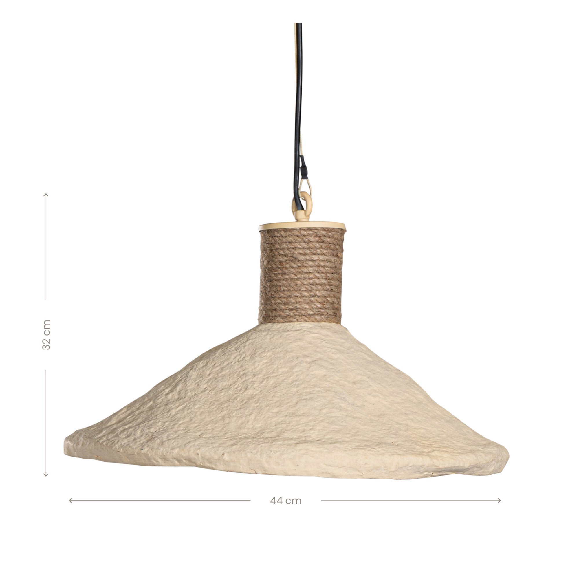 Sable Paper Mâché and Jute Pendant Light - KULALA Living