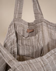 Handcrafted Natural Linen Sade Tote Bag