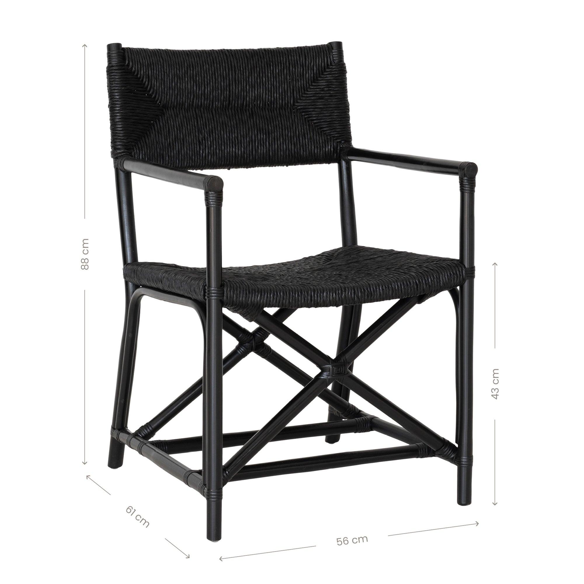 Saga Black Rattan Armchair - KULALA Living