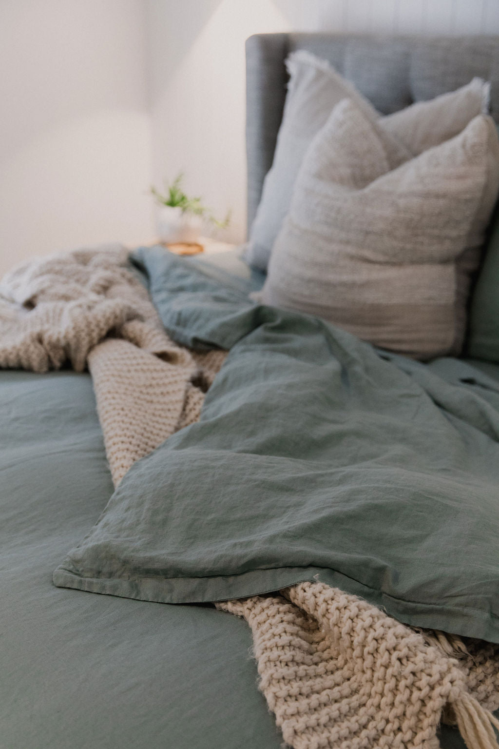 "Sea Mist" Linen Duvet Cover - KULALA Living