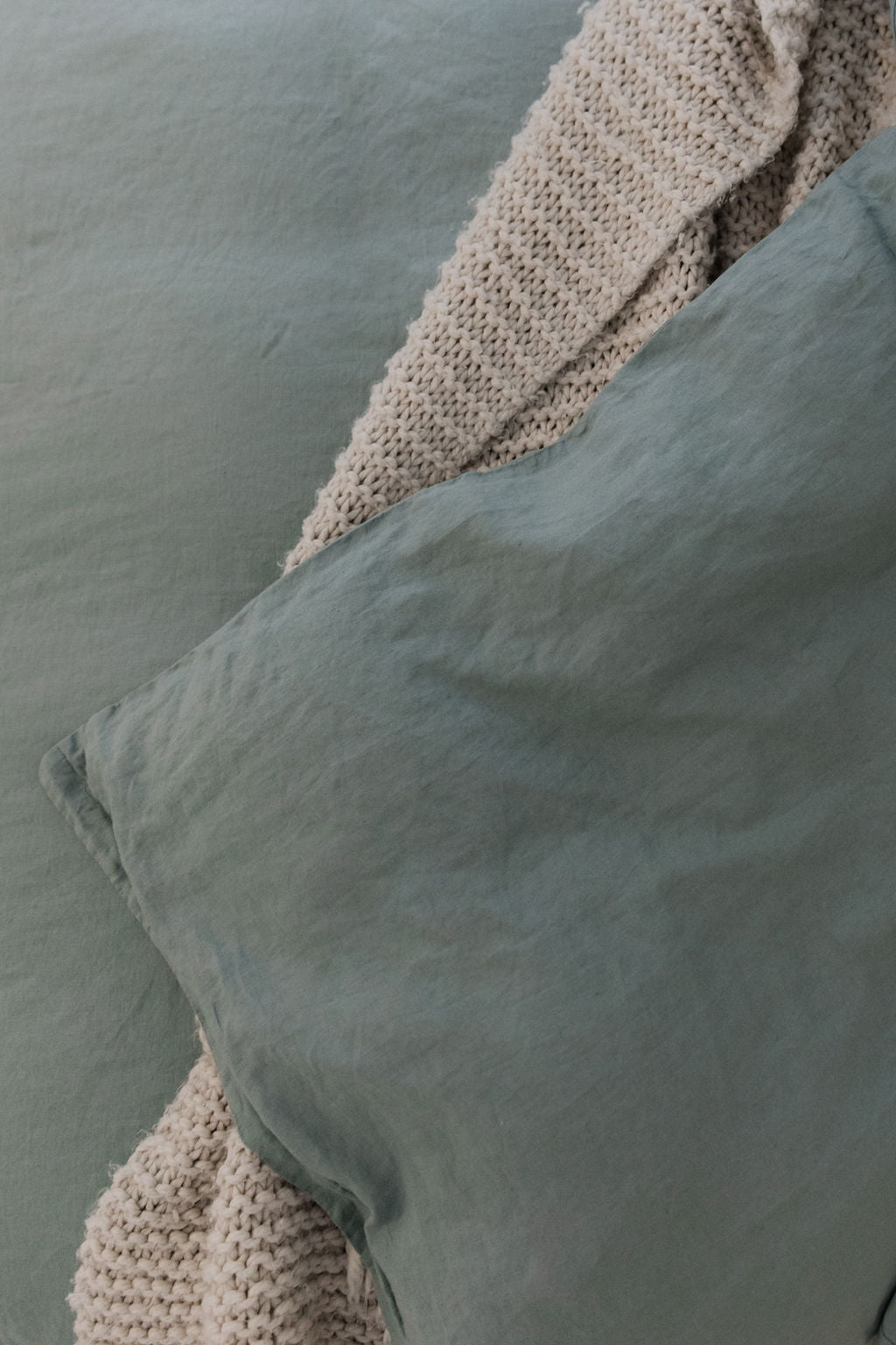 "Sea Mist" Linen Duvet Cover - KULALA Living