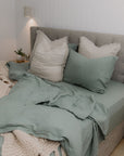 "Sea Mist" Linen Fitted Sheet - KULALA Living