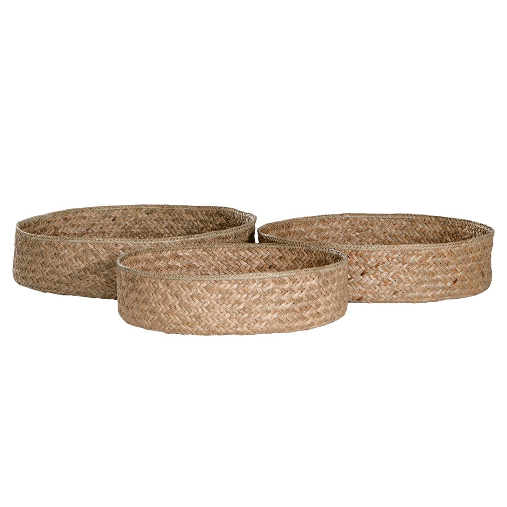 Senegal Handwoven Mendong Grass Trays (Set of Three) - KULALA Living