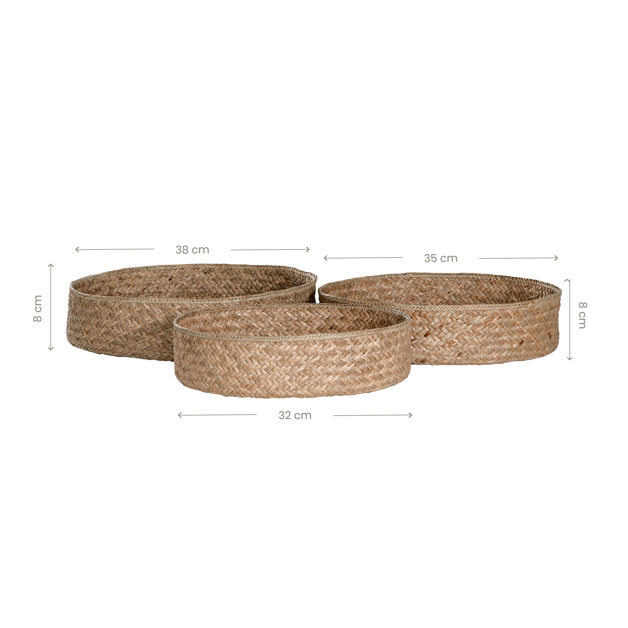 Senegal Handwoven Mendong Grass Trays (Set of Three) - KULALA Living