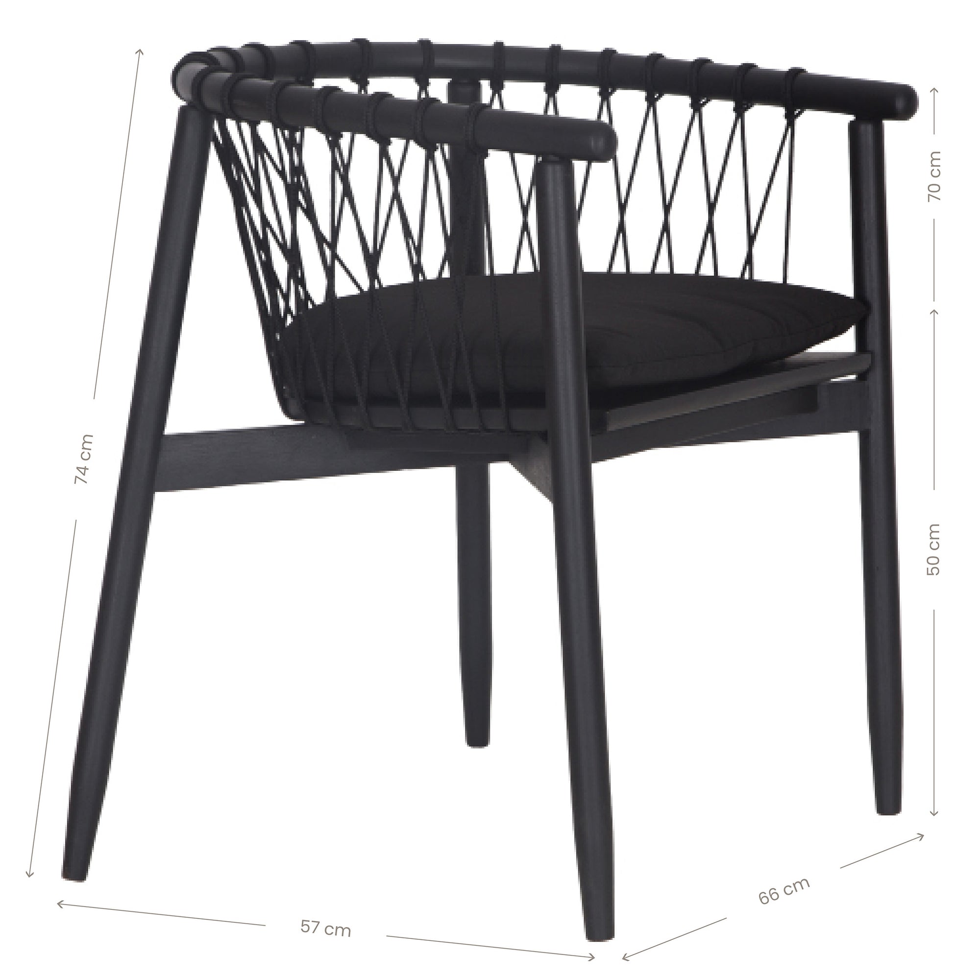 Sumbe Teak Dining Chair Black - KULALA Living