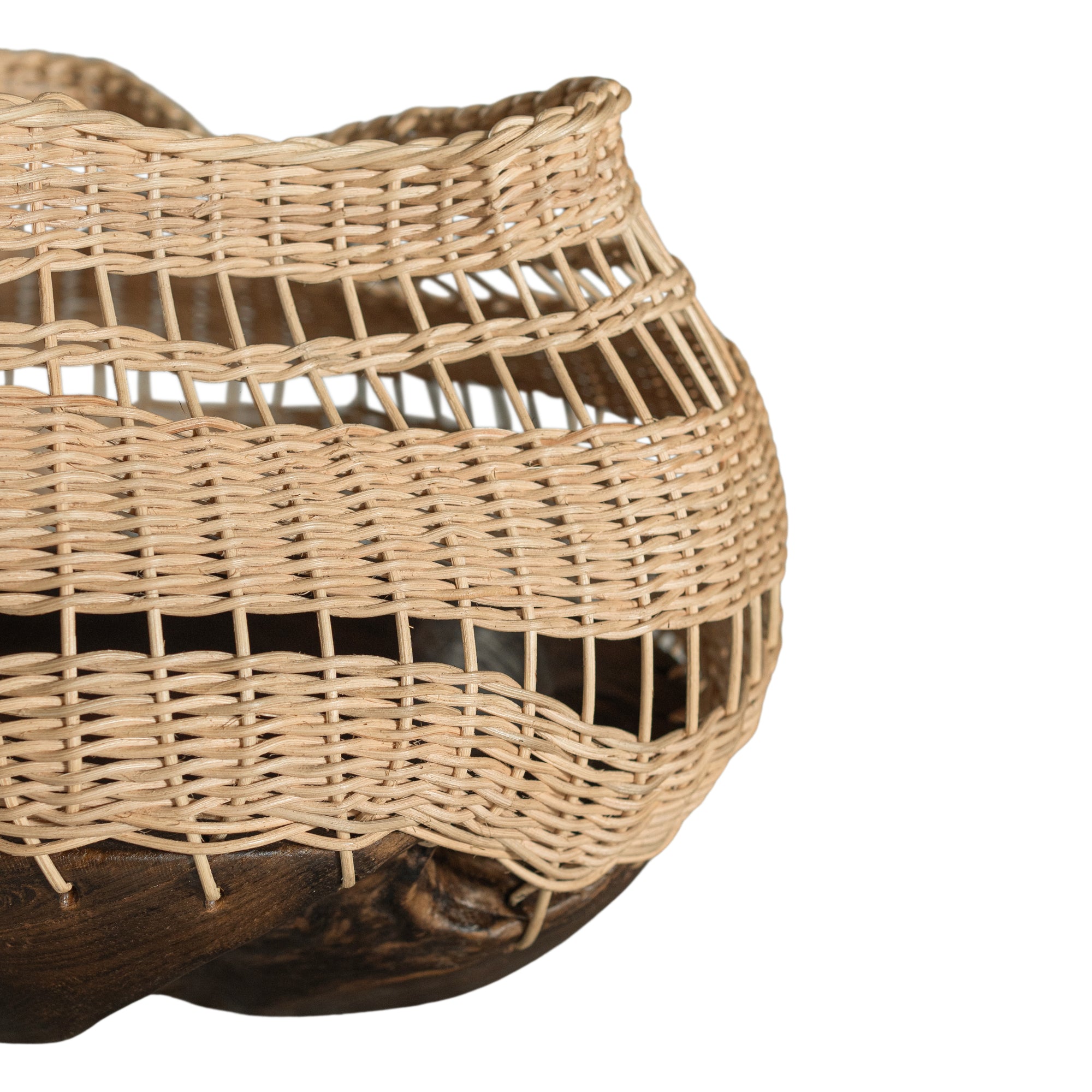 Khioni Handwoven Rattan Basket - Wide - KULALA Living