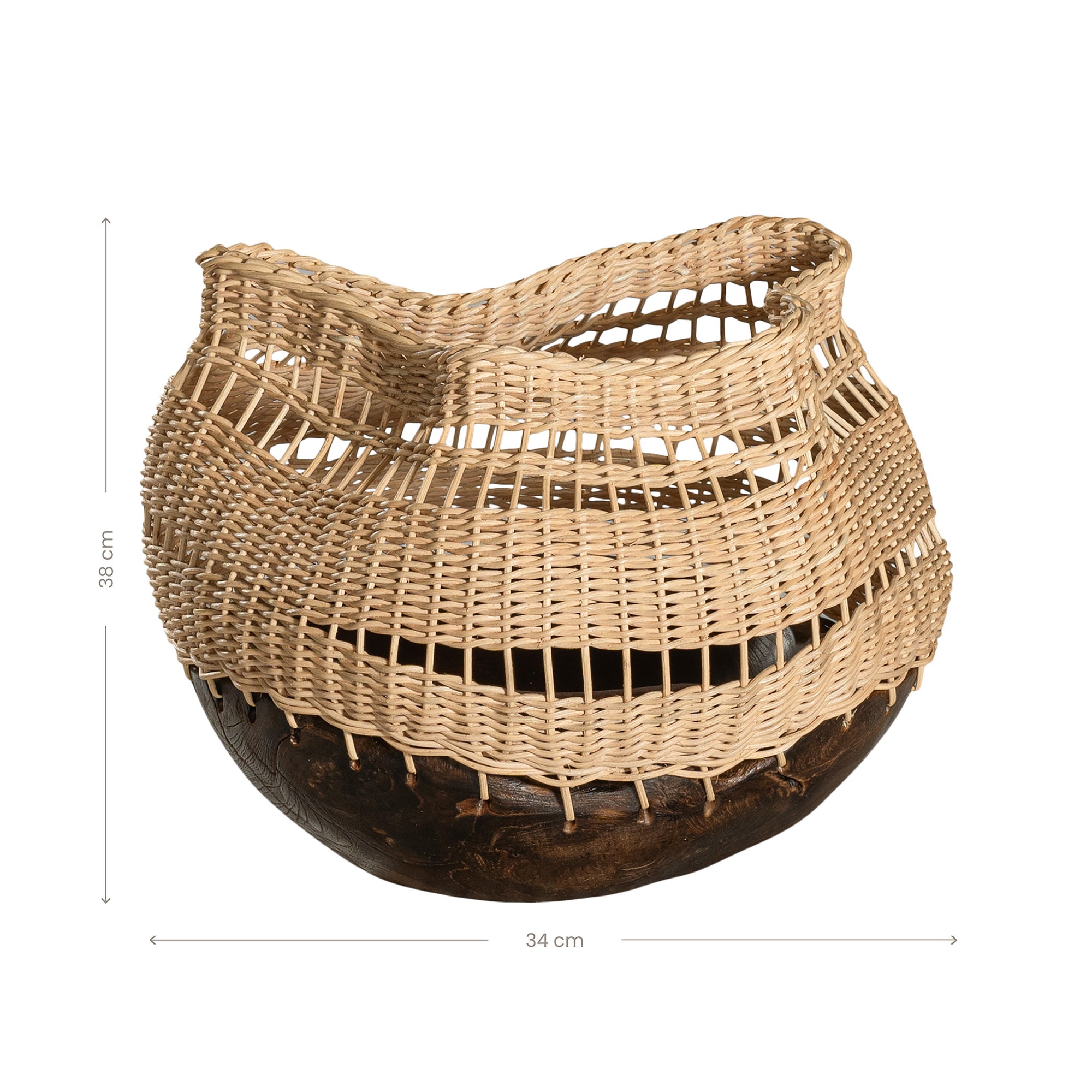 Khioni Handwoven Rattan Basket - Wide - KULALA Living