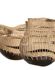 Khioni Handwoven Rattan Basket - Wide