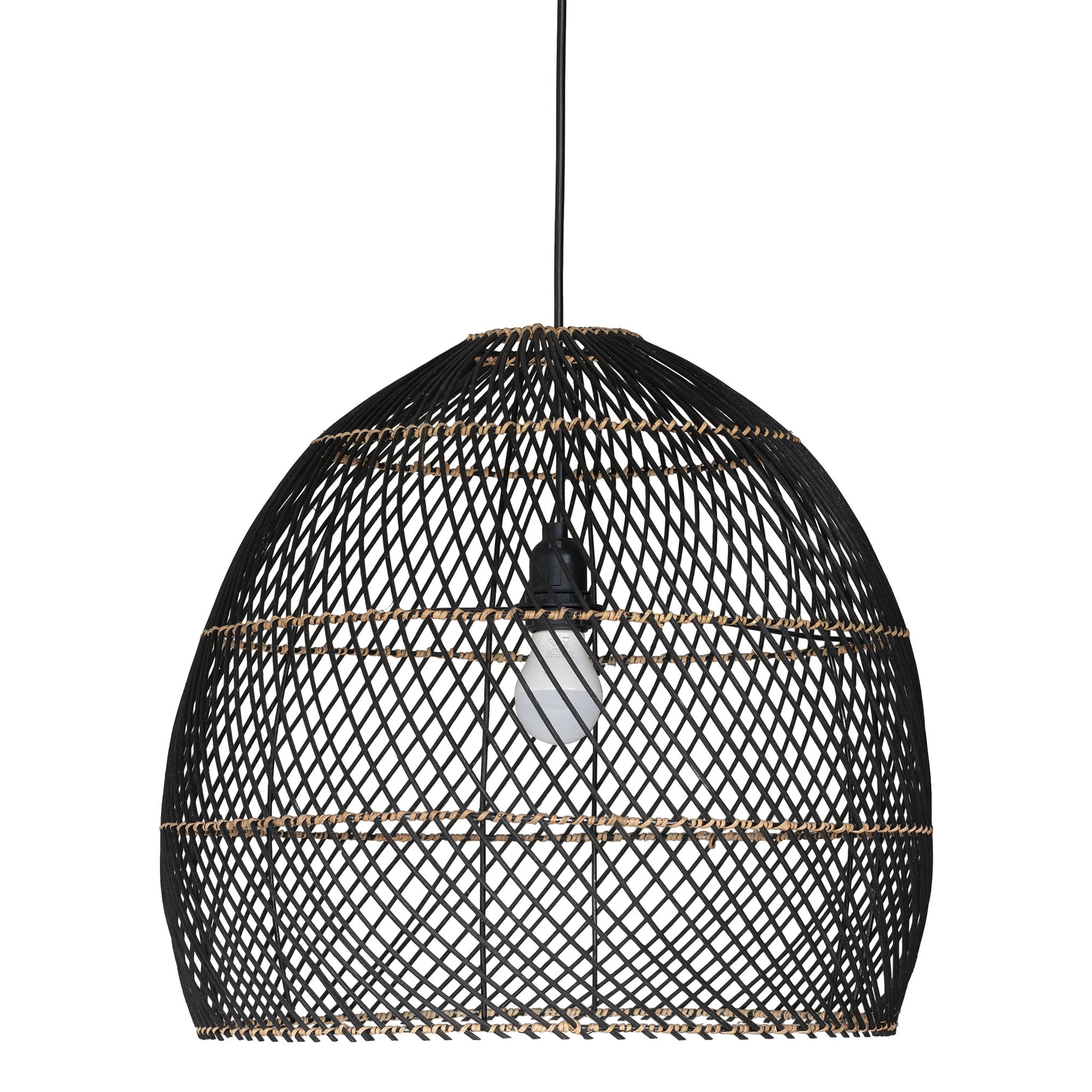 Tala Black Rattan Weave Pendant - KULALA Living