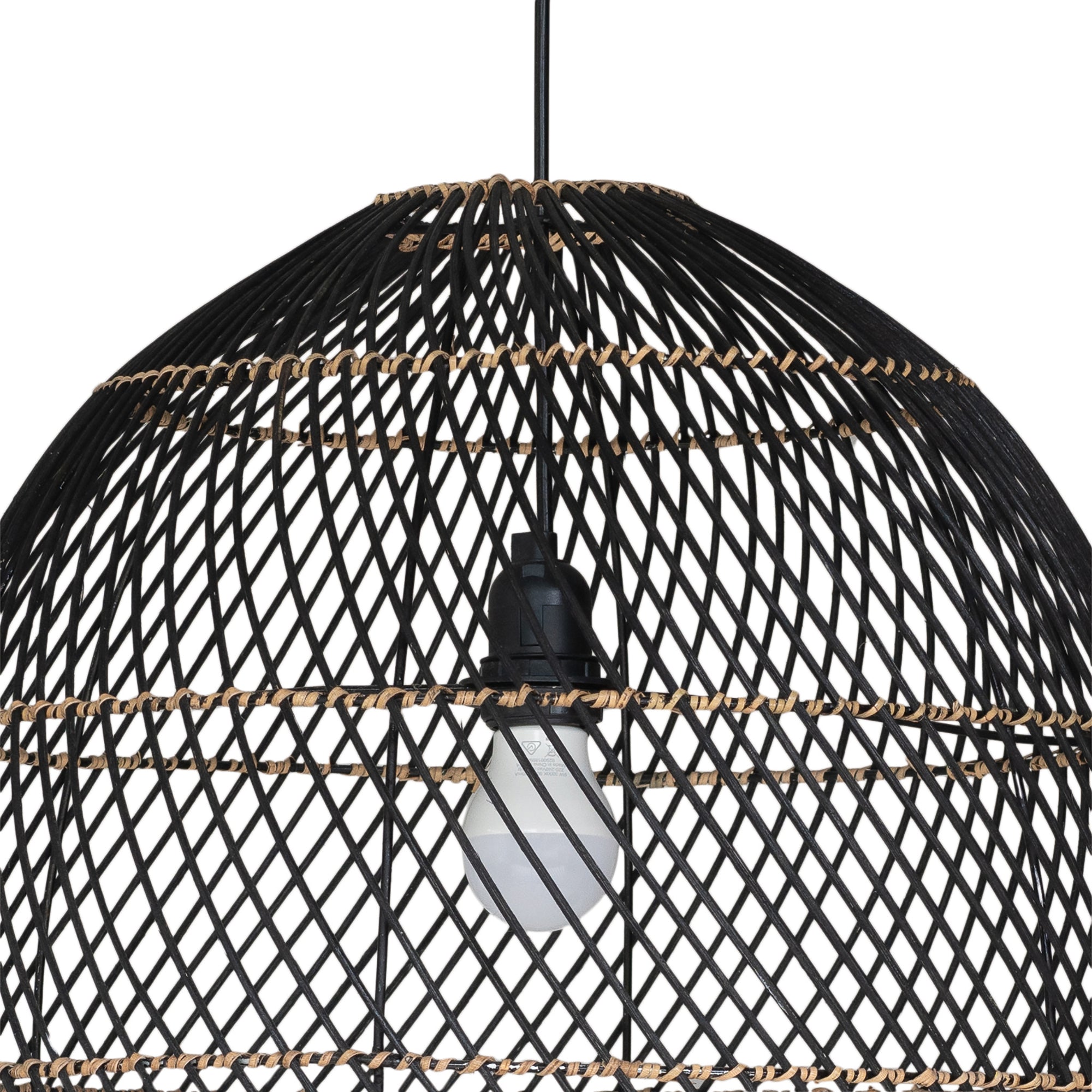 Tala Black Rattan Weave Pendant - KULALA Living