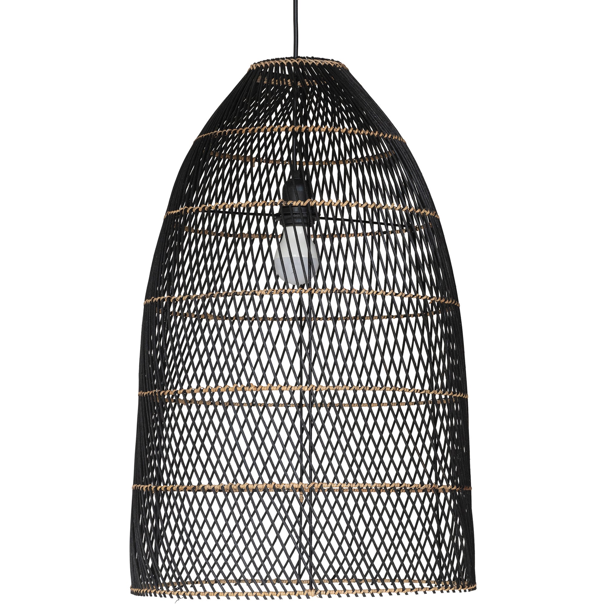 Tala Black Rattan Weave Pendant - KULALA Living