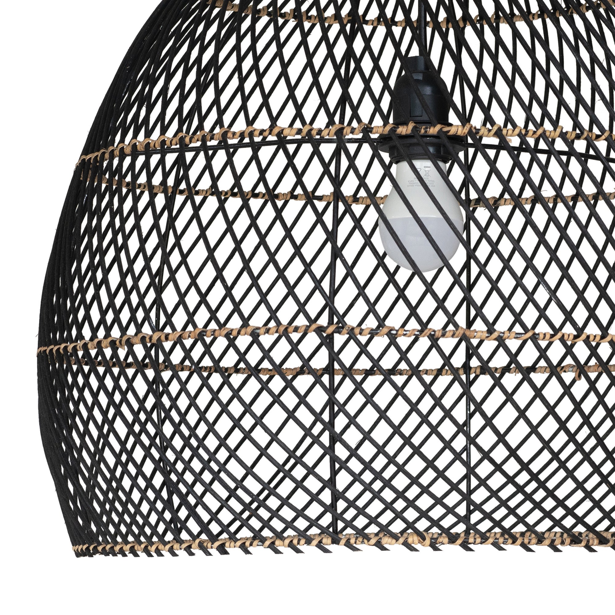 Tala Black Rattan Weave Pendant - KULALA Living