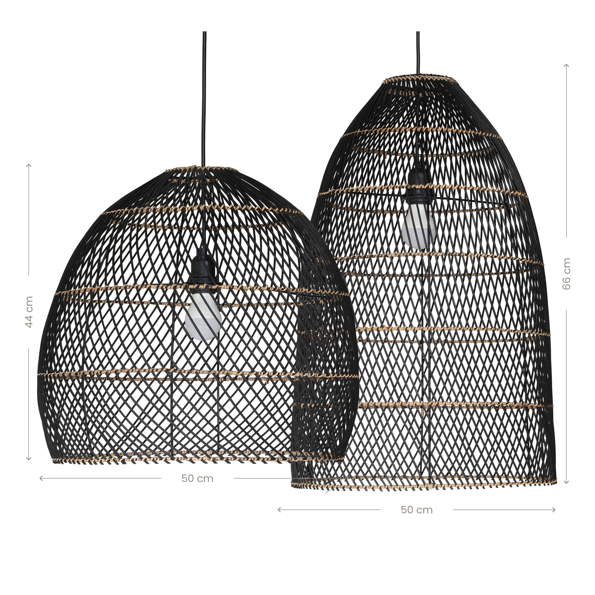 Tala Black Rattan Weave Pendant - KULALA Living