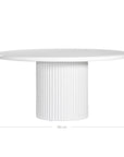 Alama Round Concrete Dining Table White