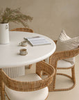 Alama Round Concrete Dining Table White - KULALA Living