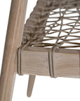 Lightwood dining chair featuring a sculpted timber backrest and handwoven rope seat. A stylish fusion of natural materials and contemporary design, perfect for modern and coastal interiors