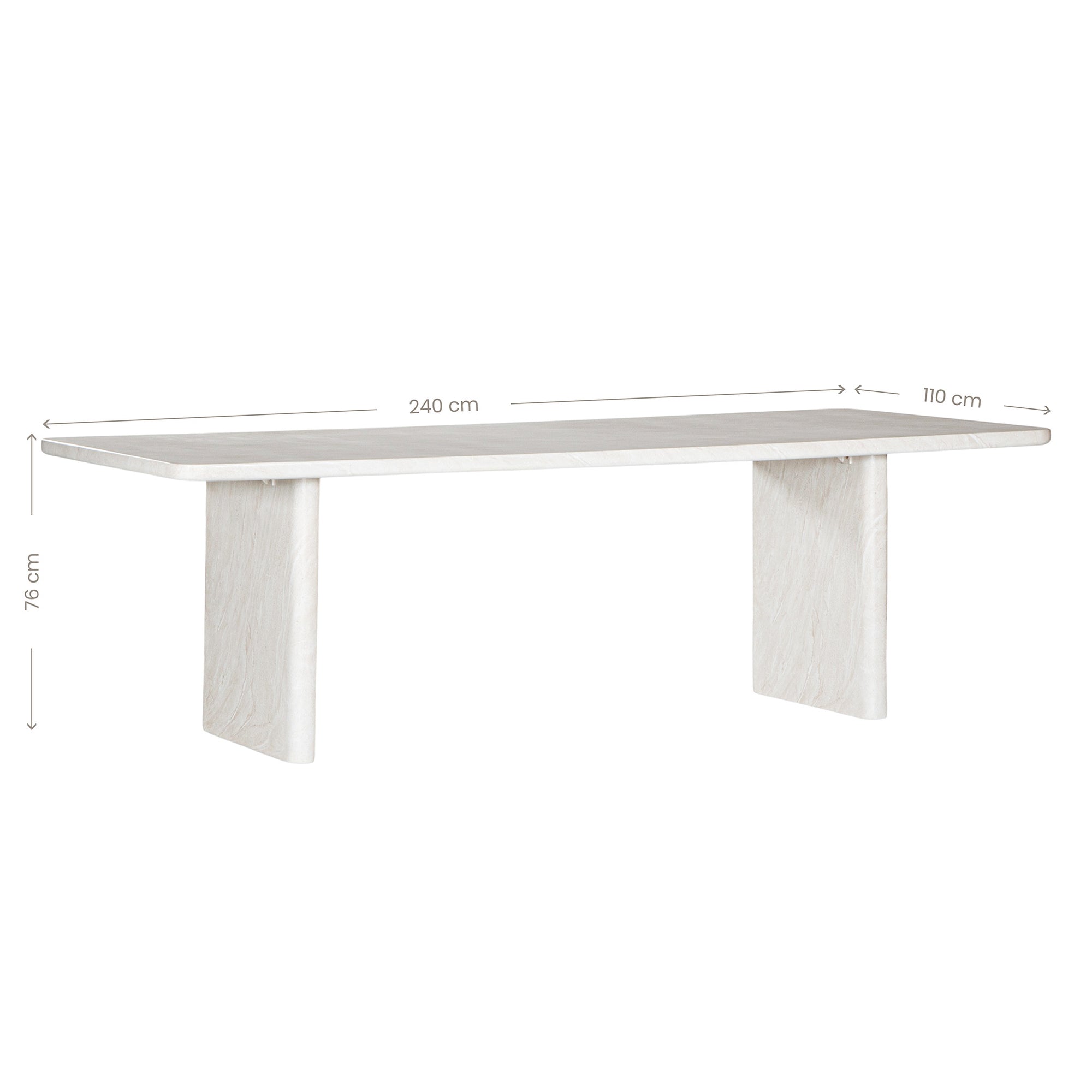 Amani Hydro-Dipped Concrete Dining Table Stone - KULALA Living