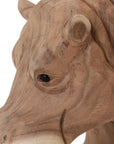 A beautifully handcrafted wooden hippo sculpture, showcasing natural wood grain and smooth detailing. A unique decorative piece for adding organic charm to any space.