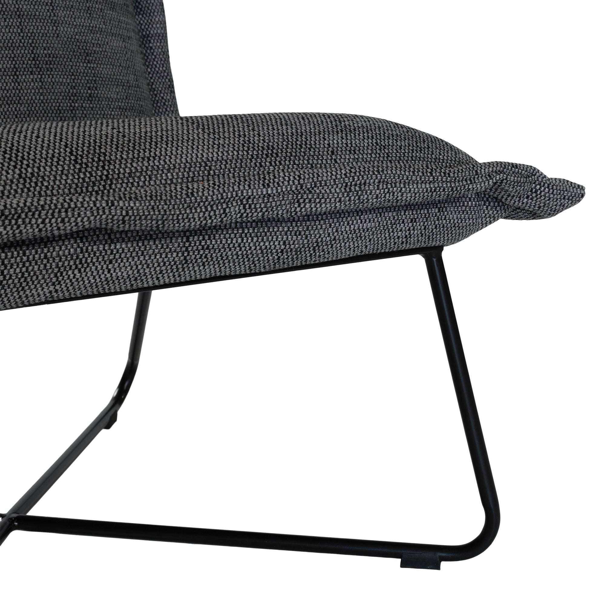 KULALA Living modern black lounge chair featuring a plush cushioned seat and backrest, supported by a sleek black metal frame for a contemporary and comfortable seating experience