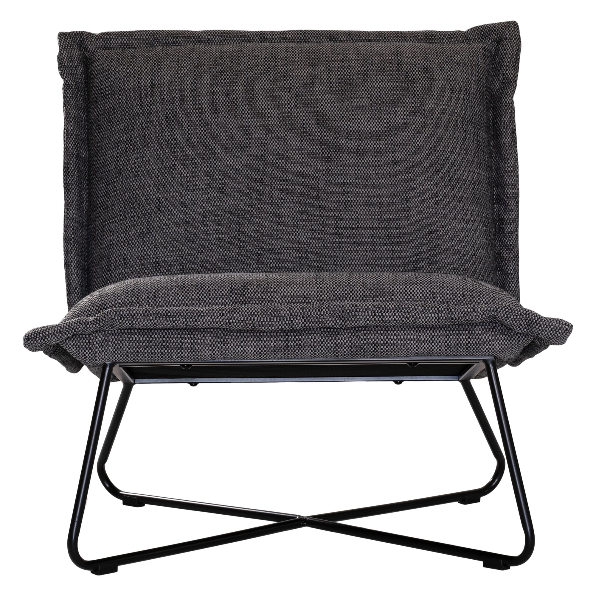 KULALA Living modern black lounge chair featuring a plush cushioned seat and backrest, supported by a sleek black metal frame for a contemporary and comfortable seating experience