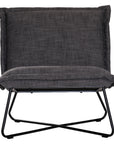 KULALA Living modern black lounge chair featuring a plush cushioned seat and backrest, supported by a sleek black metal frame for a contemporary and comfortable seating experience