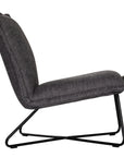 KULALA Living modern black lounge chair featuring a plush cushioned seat and backrest, supported by a sleek black metal frame for a contemporary and comfortable seating experience