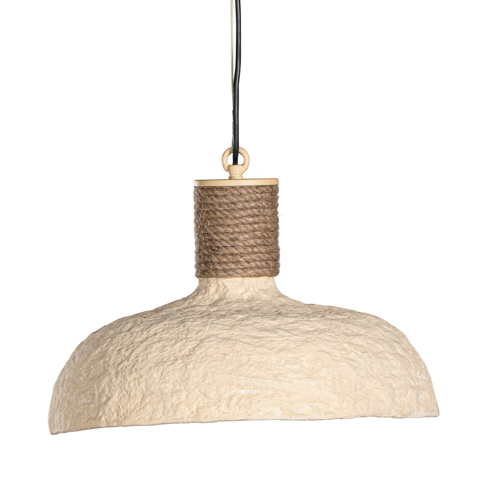 Terran Paper Mâché and Jute Pendant Light Sandstone