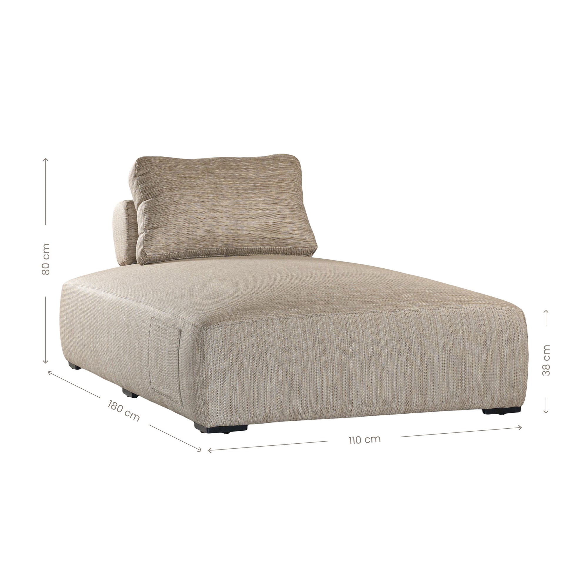 Travis Outdoor Sofa Chaise Latte