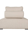 Natural textured outdoor fabric chaise lounge with plush cushion, offering luxurious and relaxing seating for contemporary interiors.