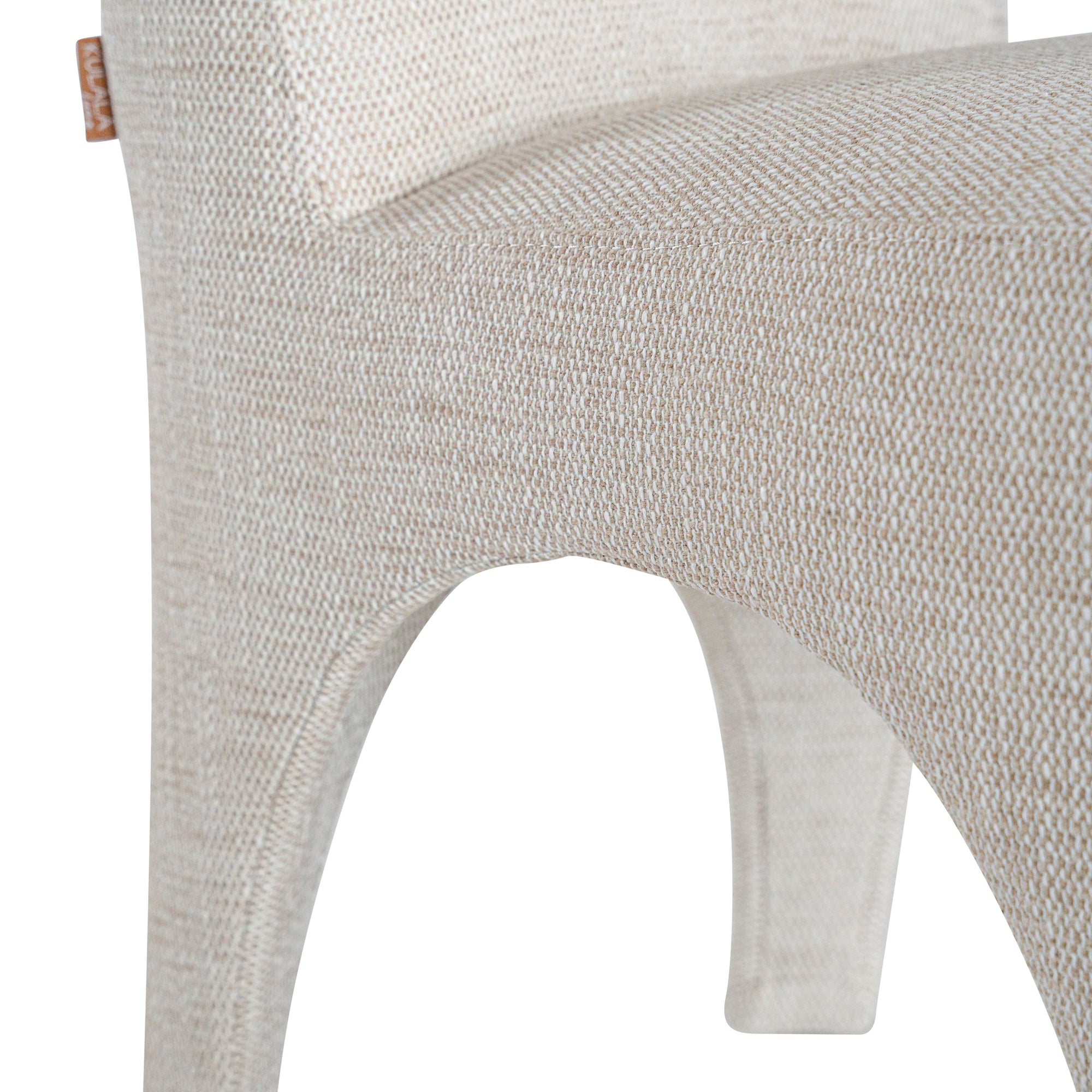 Tucan Curved Dining Chair Natural Fabric