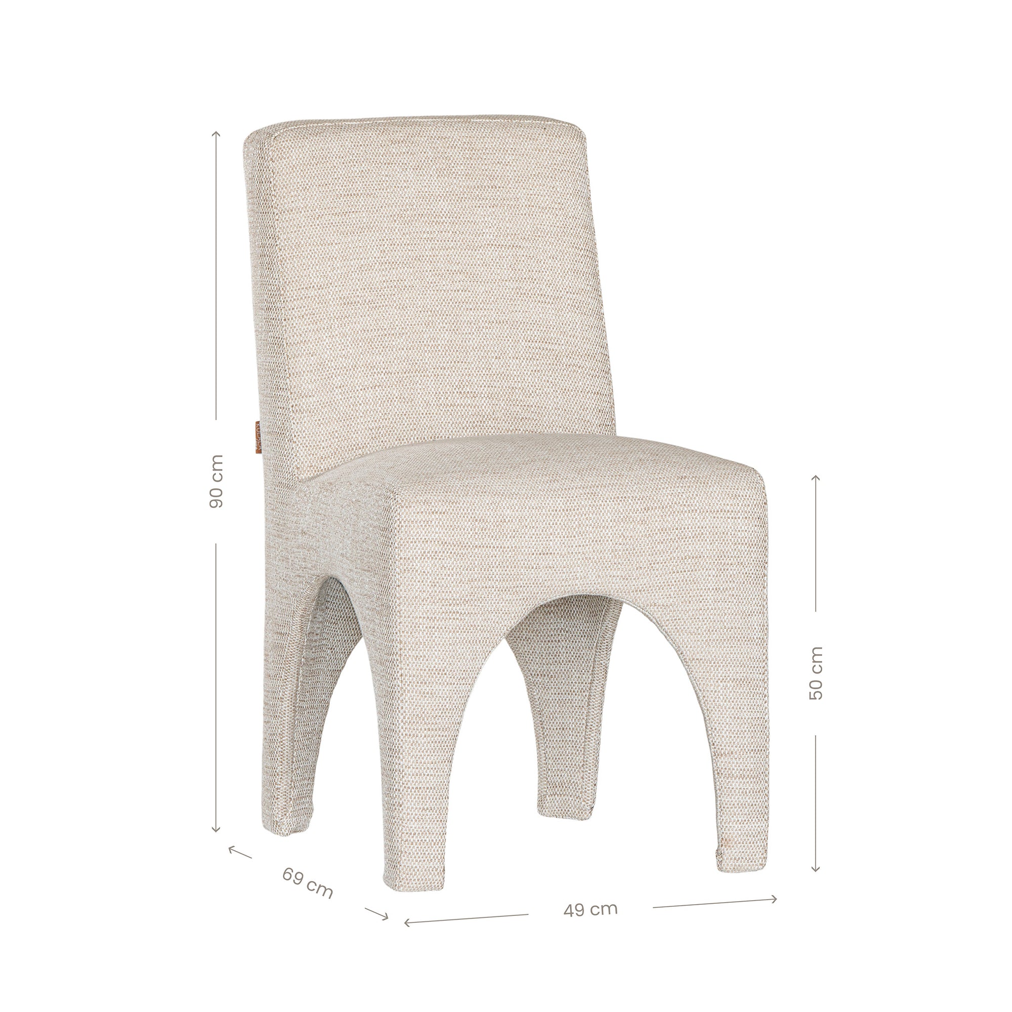 Tucan Curved Dining Chair Natural Fabric