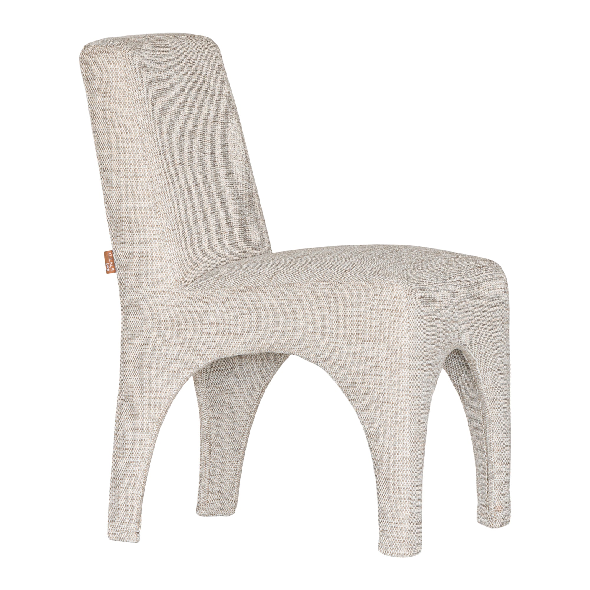 Tucan Curved Dining Chair Natural Fabric