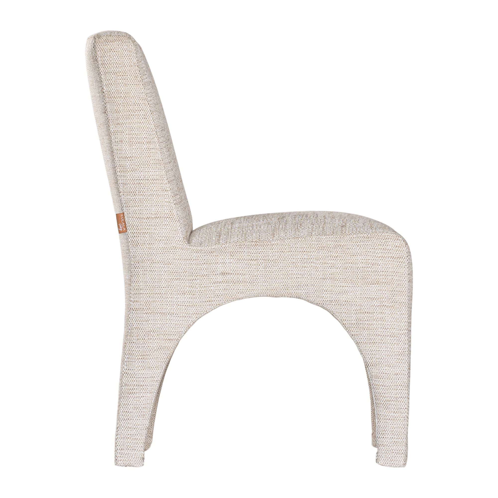 Tucan Curved Dining Chair Natural Fabric