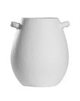 KULALA Living sculptural white ceramic vases with a textured finish and organic curved handles, perfect for modern and minimalist styling