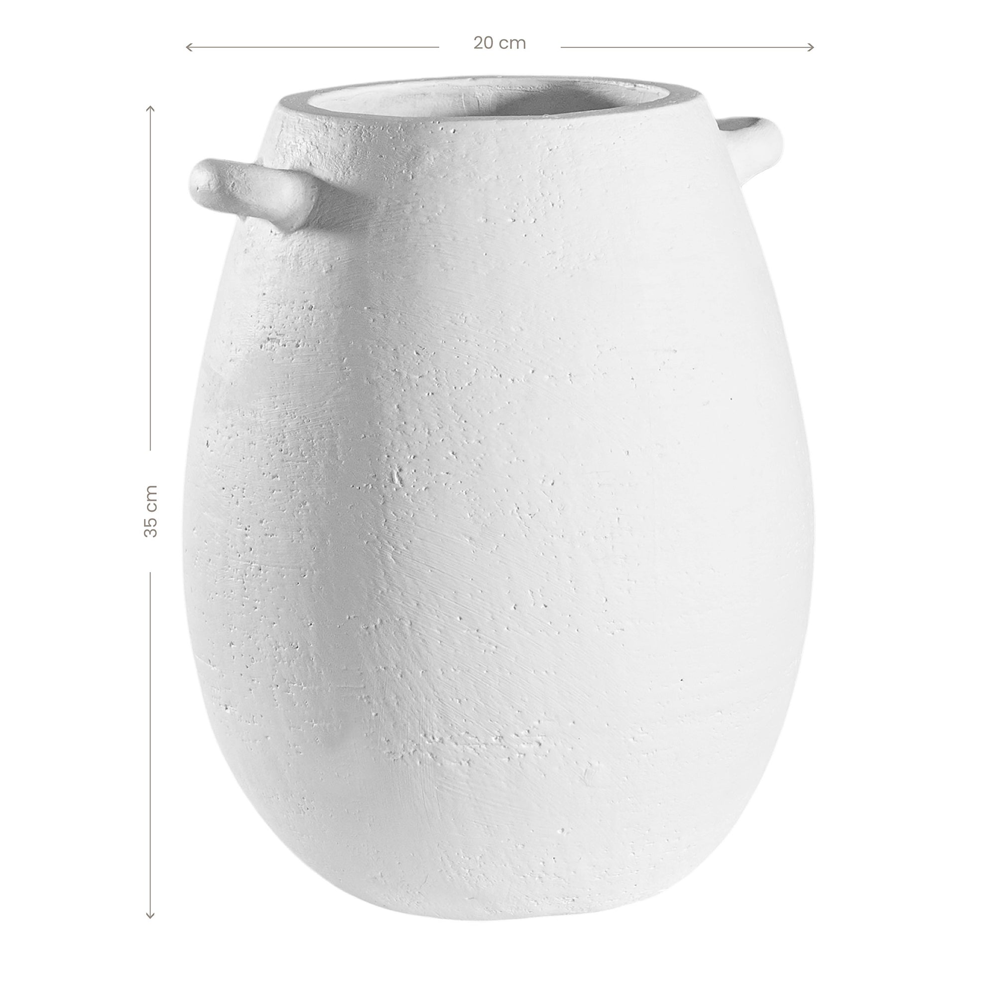 KULALA Living sculptural white ceramic vases with a textured finish and organic curved handles, perfect for modern and minimalist styling