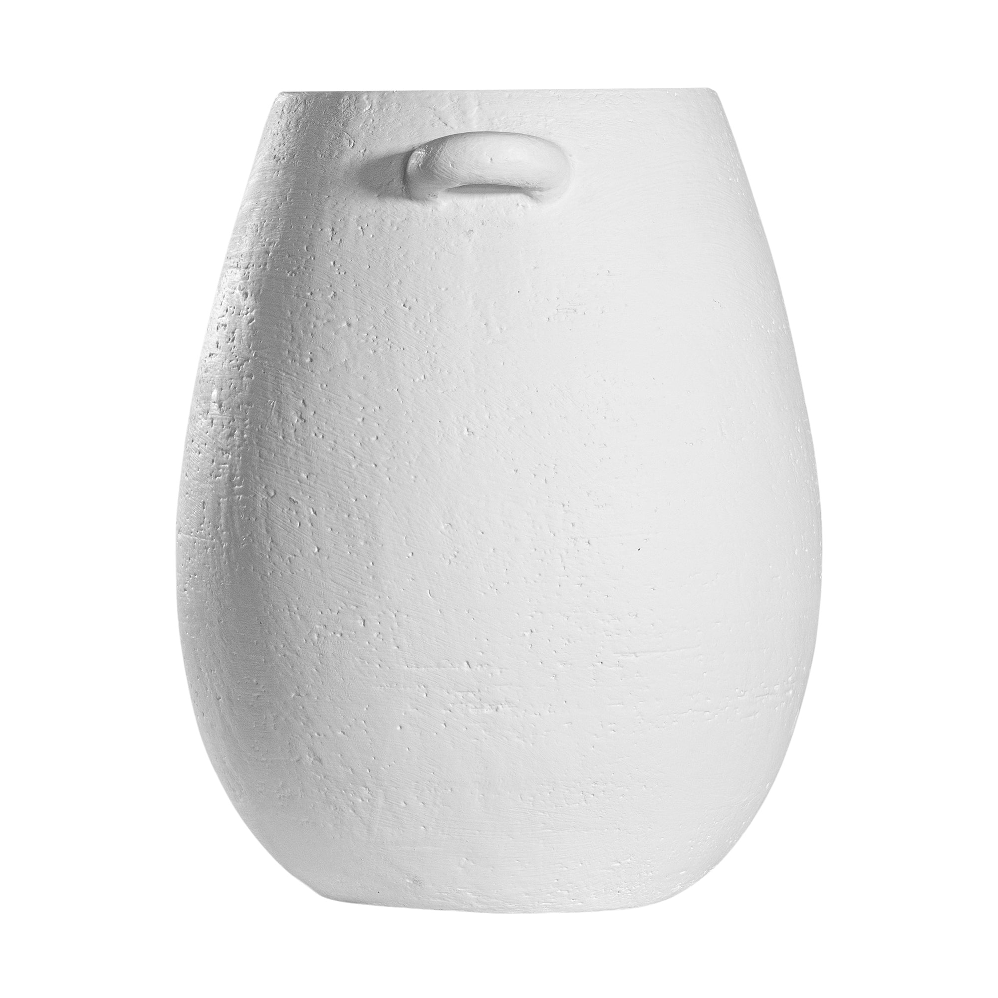 KULALA Living sculptural white ceramic vases with a textured finish and organic curved handles, perfect for modern and minimalist styling