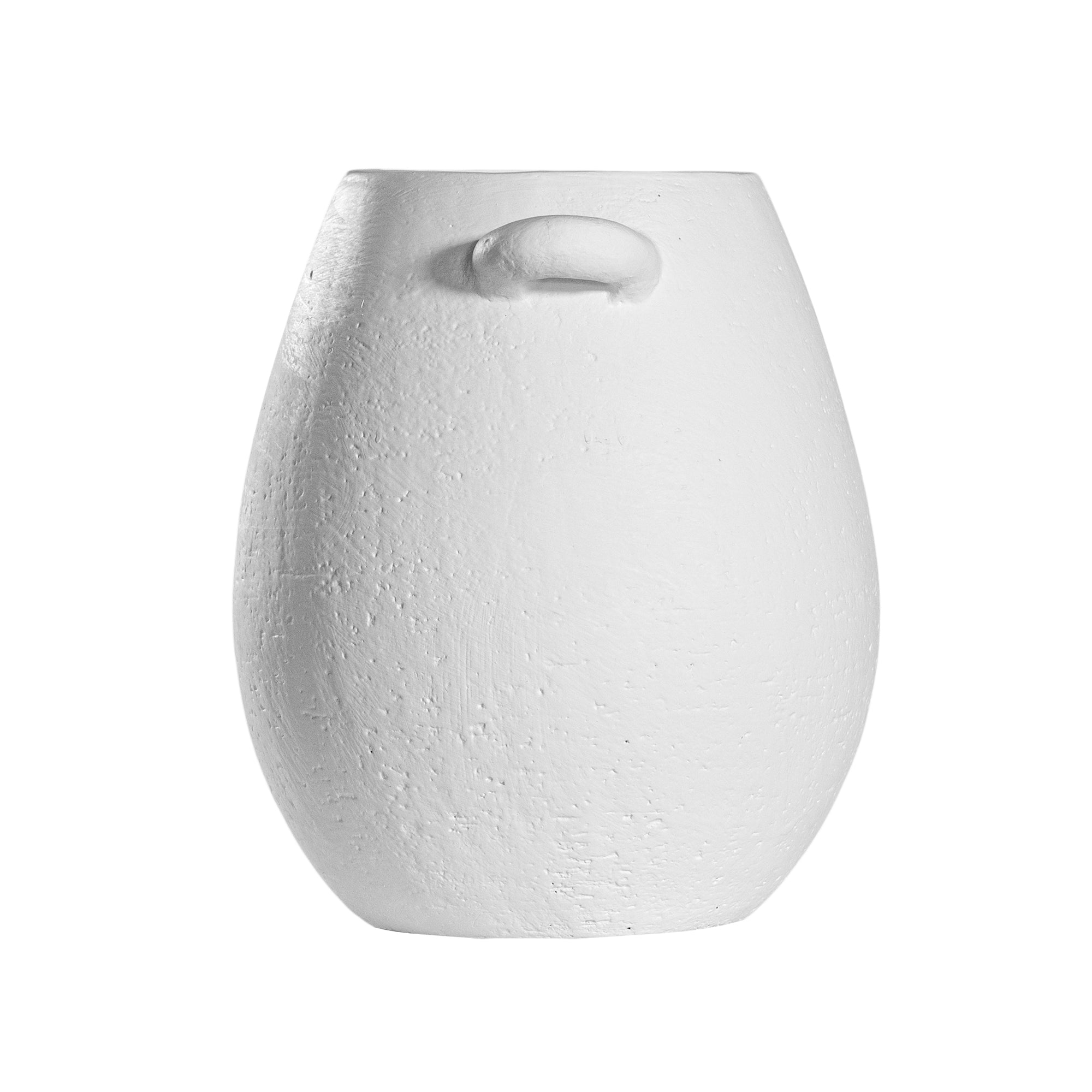 KULALA Living sculptural white ceramic vases with a textured finish and organic curved handles, perfect for modern and minimalist styling