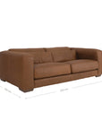 Zanele Three Seater Brown Leather Sofa