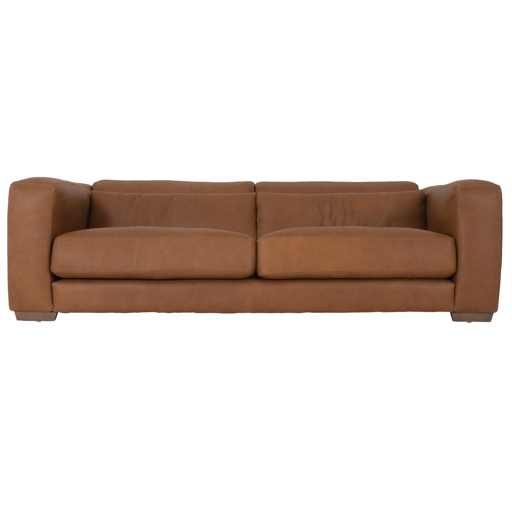 Zanele Three Seater Brown Leather Sofa