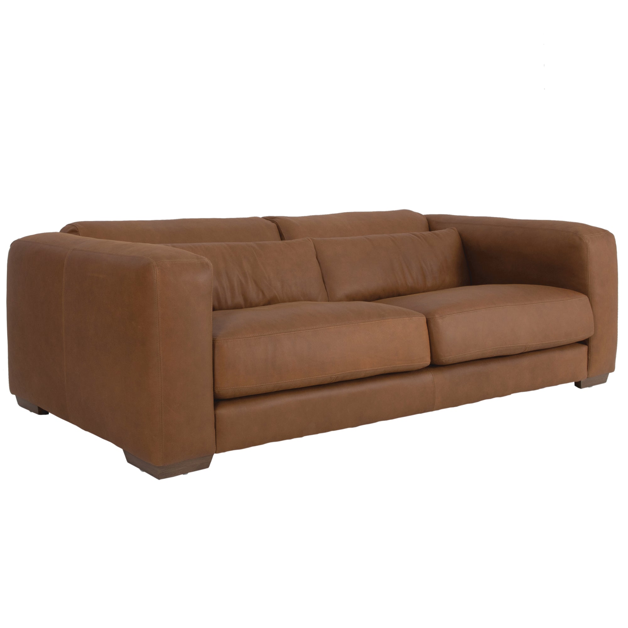 Zanele Three Seater Brown Leather Sofa