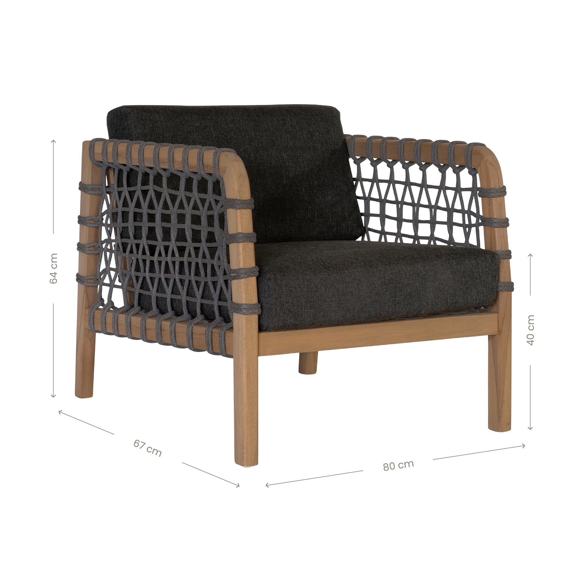 Ziggy Outdoor Teak Armchair One Seater Sofa