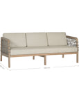 Ziggy Outdoor Teak Three Seater Sofa 