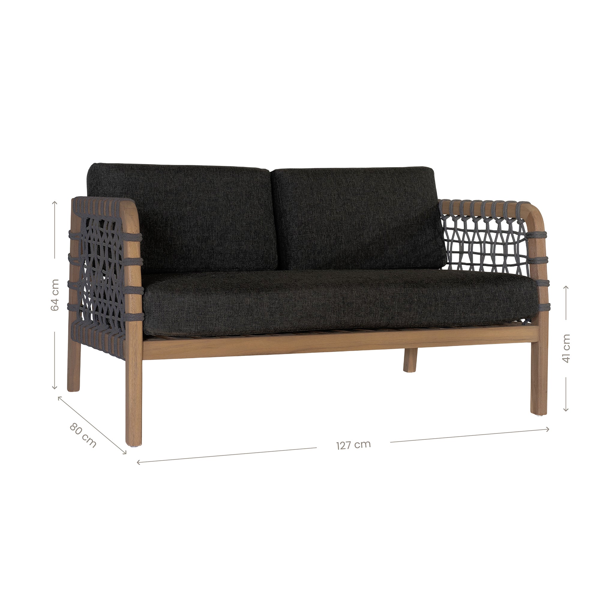 Ziggy Outdoor Teak Two Seater Sofa