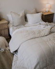 “Sable” Linen Quilted Coverlet