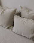 “Sable” Frayed Linen Pillowcases