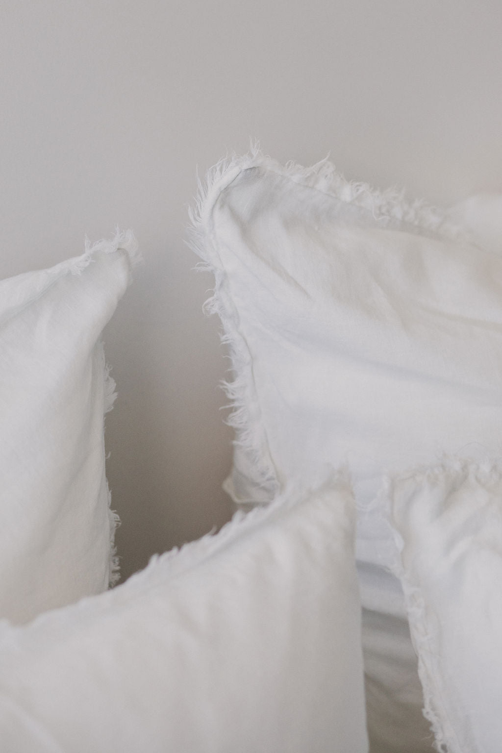 “Whistler” Frayed Linen European Pillowcases - KULALA Living