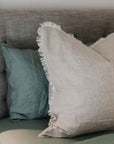 “Sable” Frayed Linen European Pillowcases